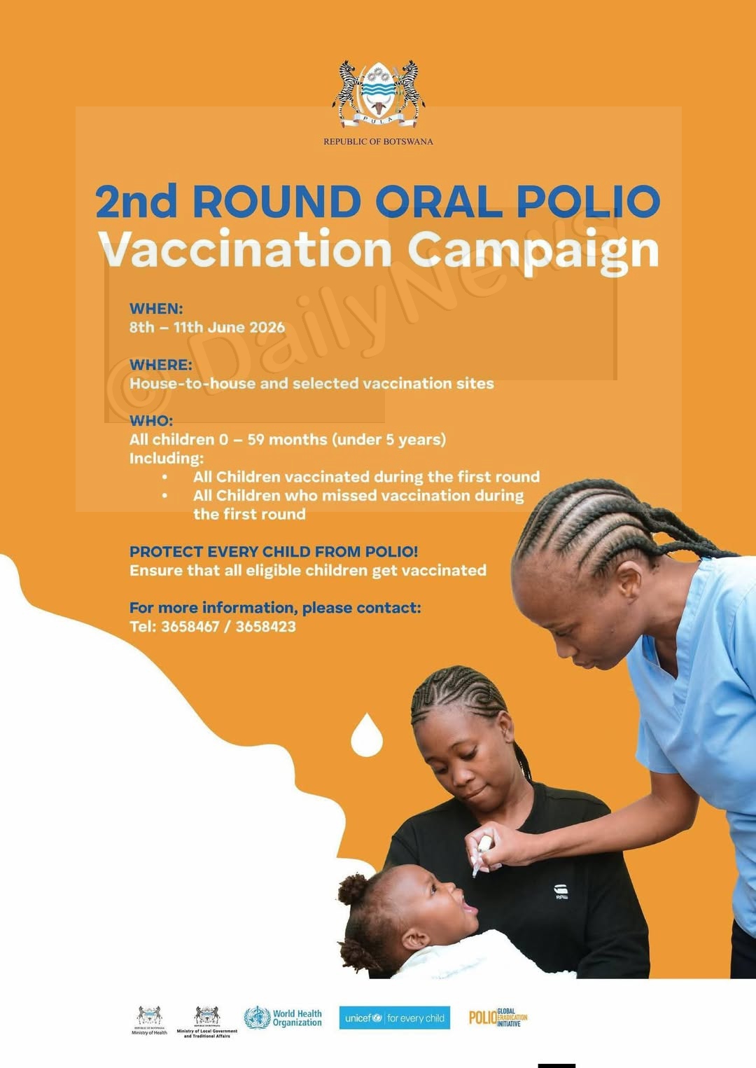 Second Round Oral Polio Vaccination Campaign starts